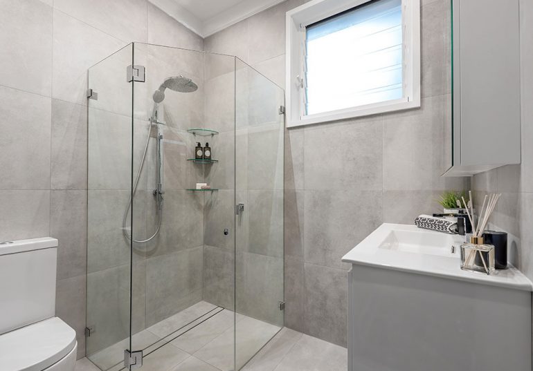 Affordable bathroom renovation package with neutral tones