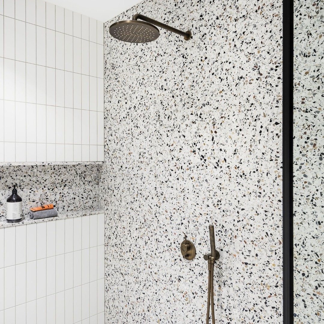 Terrazzo tiled bathroom