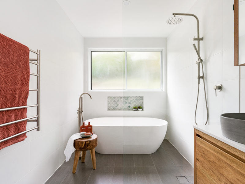 Luxury bathroom renovation package with elegant finishes